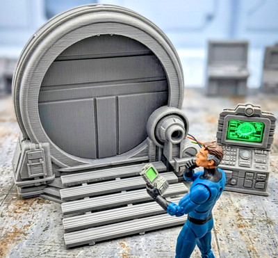 1:18 Scale Fantastic Four Diorama Sci-Fi Lab Portal Console for 4'' Action Figure