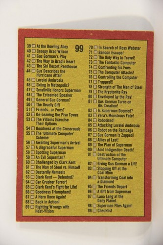 Superman 3 Topps 1983 Trading Card #99 Superman III Checklist ENG Unused L019164 - Picture 2 of 2