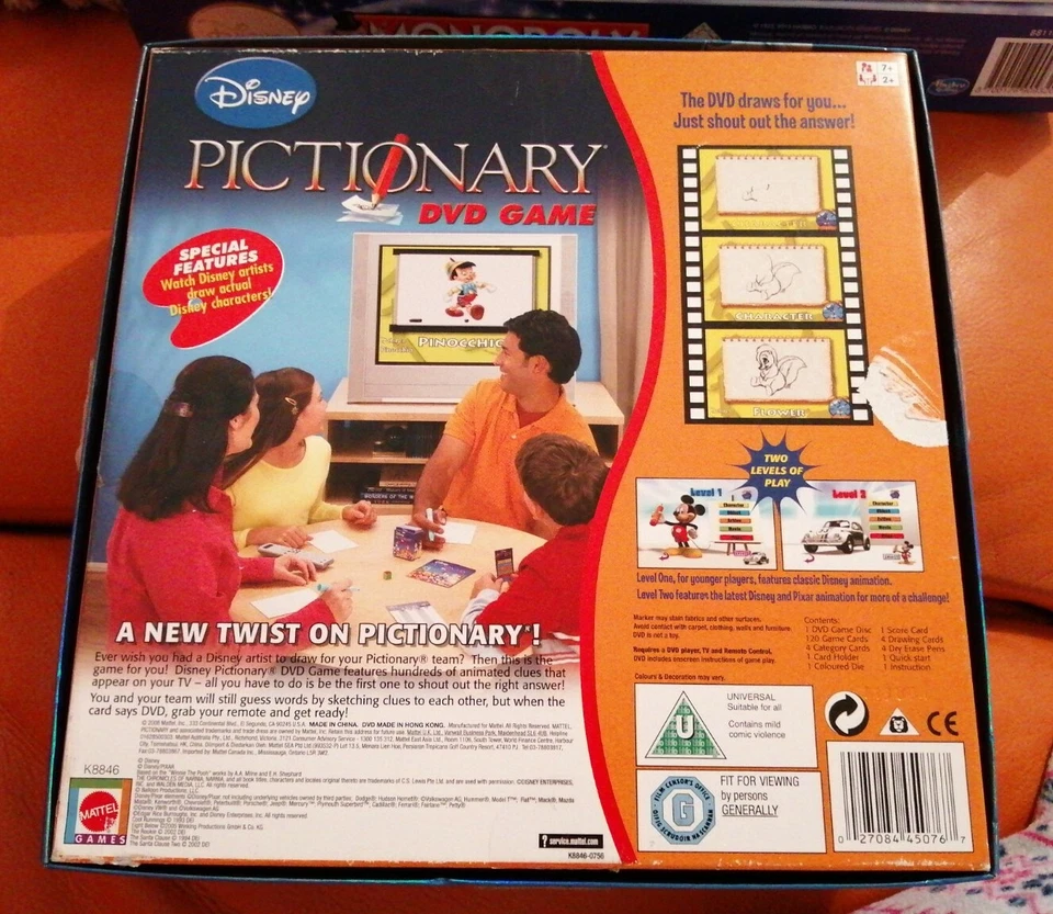DISNEY PIXAR PICTIONARY DVD GAME COMPLETE LOVELY CONDITION MATTEL 2002 2 LEVELS - Image 4 of 4
