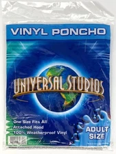 Universal Studios Vinyl Poncho Authentic 100% Weatherproof Adult Size NEW