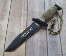 12 INCH OVERALL MTECH FIRST RECON HUNTING COMBAT KNIFE WITH NYLON FIBER SHEATH