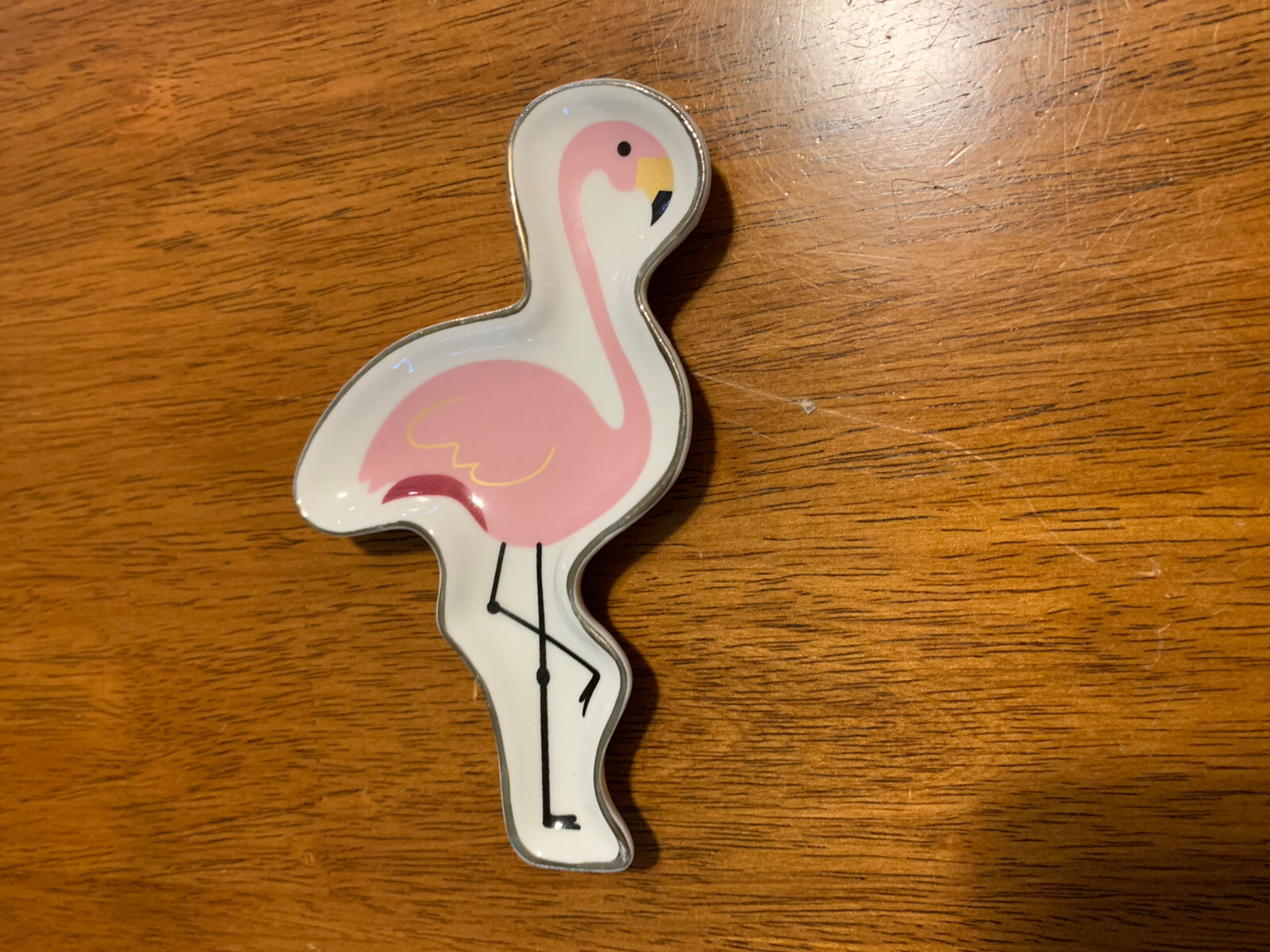 Ceramic PINK FLAMINGO Jewelry Trinket Tray Holder Dish Organizer