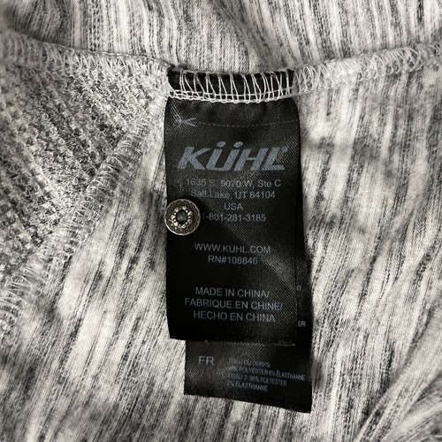 Kuhl Short Sleeve Henley Top Size M Gray Heather Waffle Knit Buttons Logo Shirt - Bild 8 von 9