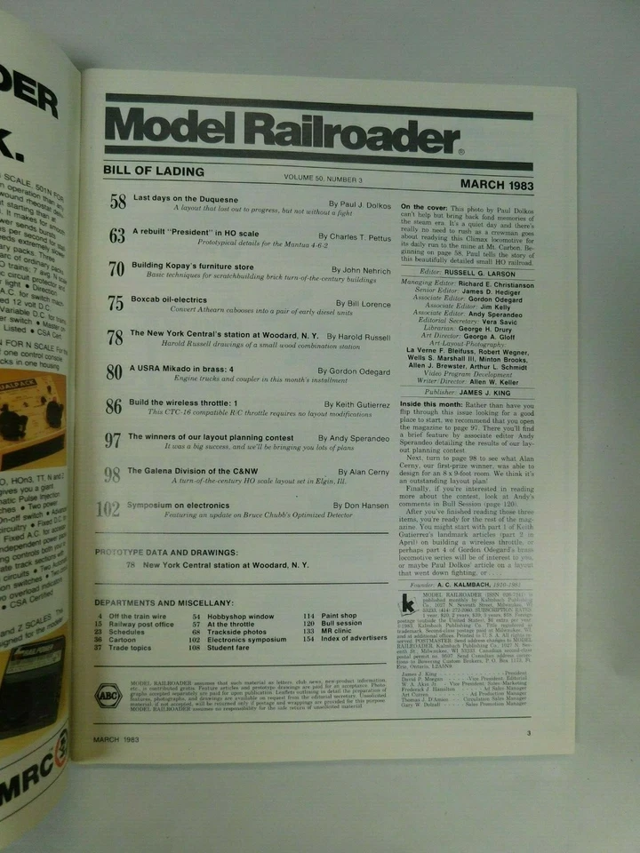 Model Railroader Trains Pacific Railway Tenshodo Roco MAR 1983 Vintage Magazine - Image 4 of 4