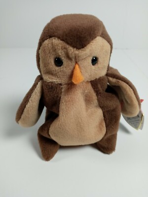 Authentic *Rare* HOOT the Owl Bird 3rd/2nd Generation Ty Beanie Baby W/ERRORS