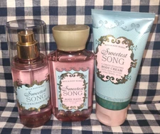 ALL NEW 3 Piece SWEETEST SONG Mist Cream Gel TRAVEL Set Bath & Body Works