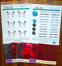 Halloween Foilables 1 & 13 by Creative Vision Stamps + 6 pkgs of Amy's Foil, NIP