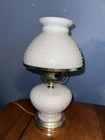 Vintage Hobnail White Milk Glass Electric Table Lamp