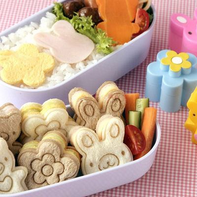 3X Sandwich Crust Cutter Cookie Bread Cake Toast Mold Rabbit Bear Flower Sha^^i