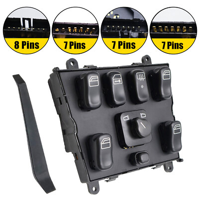Master Electric Power Window Switch For 1998-2003 Mercedes-Benz ML320 1638206610