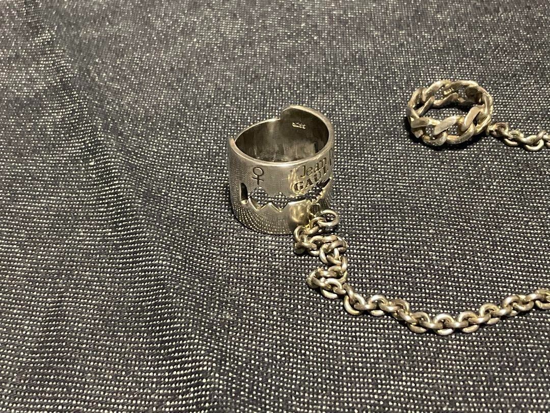 JeanPaul GAULTIER スパイダー チャーム付きリング Jean Paul Gaultier Razor-shaped double ring Silver925 Fashion