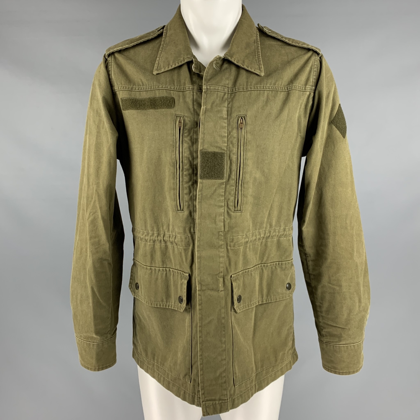 SAINT LAURENT Misura 38 Cachi Cotone Ramiè Utilità Giacca
