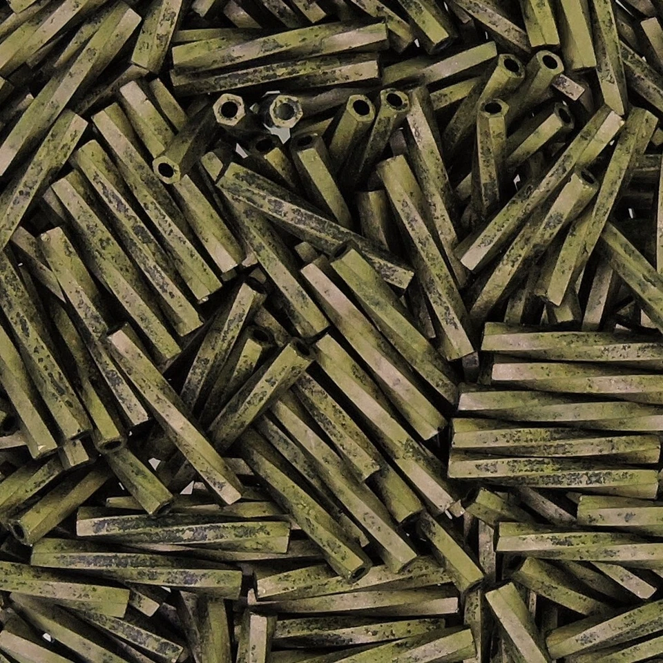 Cuentas de corneta retorcidas Miyuki 2x12 mm oro envejecido negro mate 13GM Foto 4 de 4