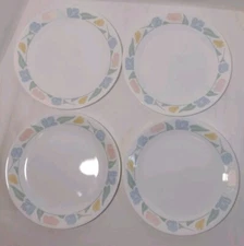 4 Corelle Friendship Dinner Plates 10.5" Pastel Floral
