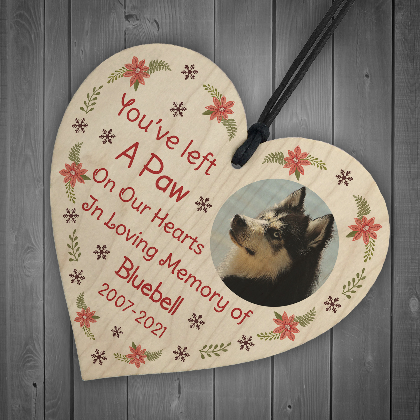 Personalised Dog Memorial Christmas Bauble Custom Photo Tree Decoration