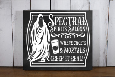 Rustikales Metall Spektral Geister Geister Grusel Halloween Schild Plakette
