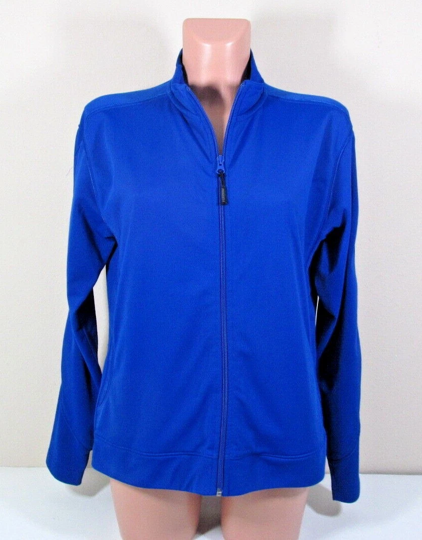 RUSSELL ATHLETIC Womens M Royal Blue Dri POWER Zip up Track Jacket Side Pockets