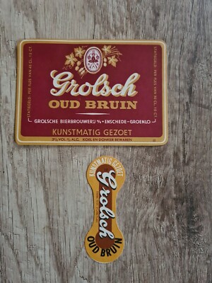 Bieretikett Grolsch OUD BRUIN Kunstmatig Gezoet