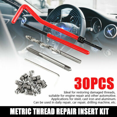 30Pcs Metric Wire Thread Repair Insert Kit M5 Car Pro Coil Tool Twist Drill Bit