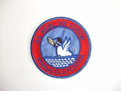 Aufnäher Patch gestickt US Naval Air Station PENSACOLA FL / Vintage 80er / Neuwertig
