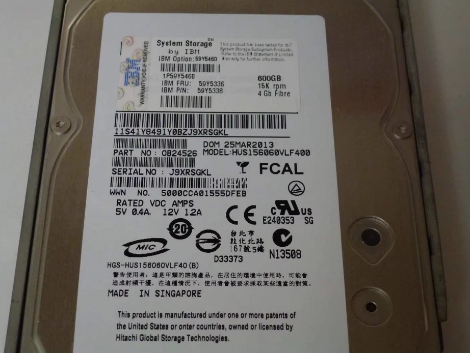 Genuine BM 59Y5460 59Y5336 59Y5322 600GB 15K 4G 3.5" DS5020 DS4700/5020 Hdd - Image 2 of 3