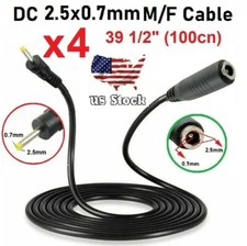 4x 1M/3.3ft DC Male-to-Female Power Extension DC 2.5 x 0.7mm Connector cable
