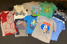 Lot of 10 Boys Clothing Items-Size 6-8 Characters T Shirts