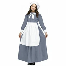 Pilgrim Girl Costume Kids Thanksgiving Dress
