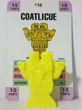 90's MONSTER IN MY POCKET COATLICUE Series 1 16 Neon Yellow With BattleCard 