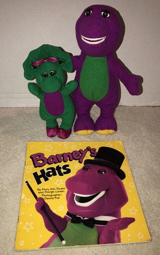Vintage Barney \u0026 Baby Bop Plush Beanie 