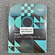 Carnegie Learning Algebra 1 Vol 1 and 2 Student Edition High School Math