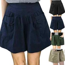 Plus Size Womens Skort Baggy Wide Leg Skirts Ladies Casual Shorts Pants UK 6-20