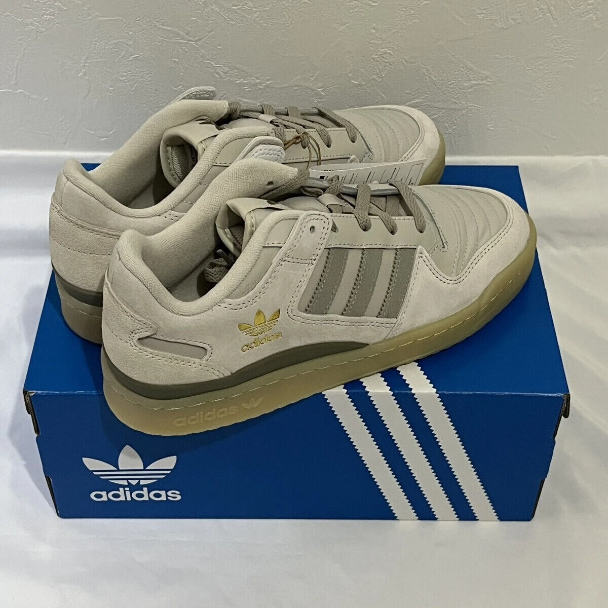 adidas Originals Forum Low CL Grey Ivory Men Unisex Casual Lifestyle Shoe  HQ7096