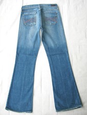 Citizens of Humanity Naomi Low Flare Jean Wm Sz 26 Blue Distressed Stretch L30.5