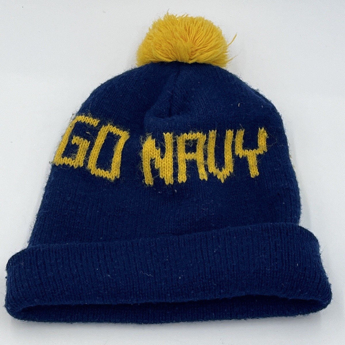 Go Navy Beanie Hat - Vintage Blue Stocking Cap | eBay