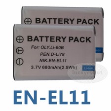 Image of 2X Rechargeable Battery For Pentax D-LI78 D-L178 Optio M50 M60 V20 W60 EN-EL11