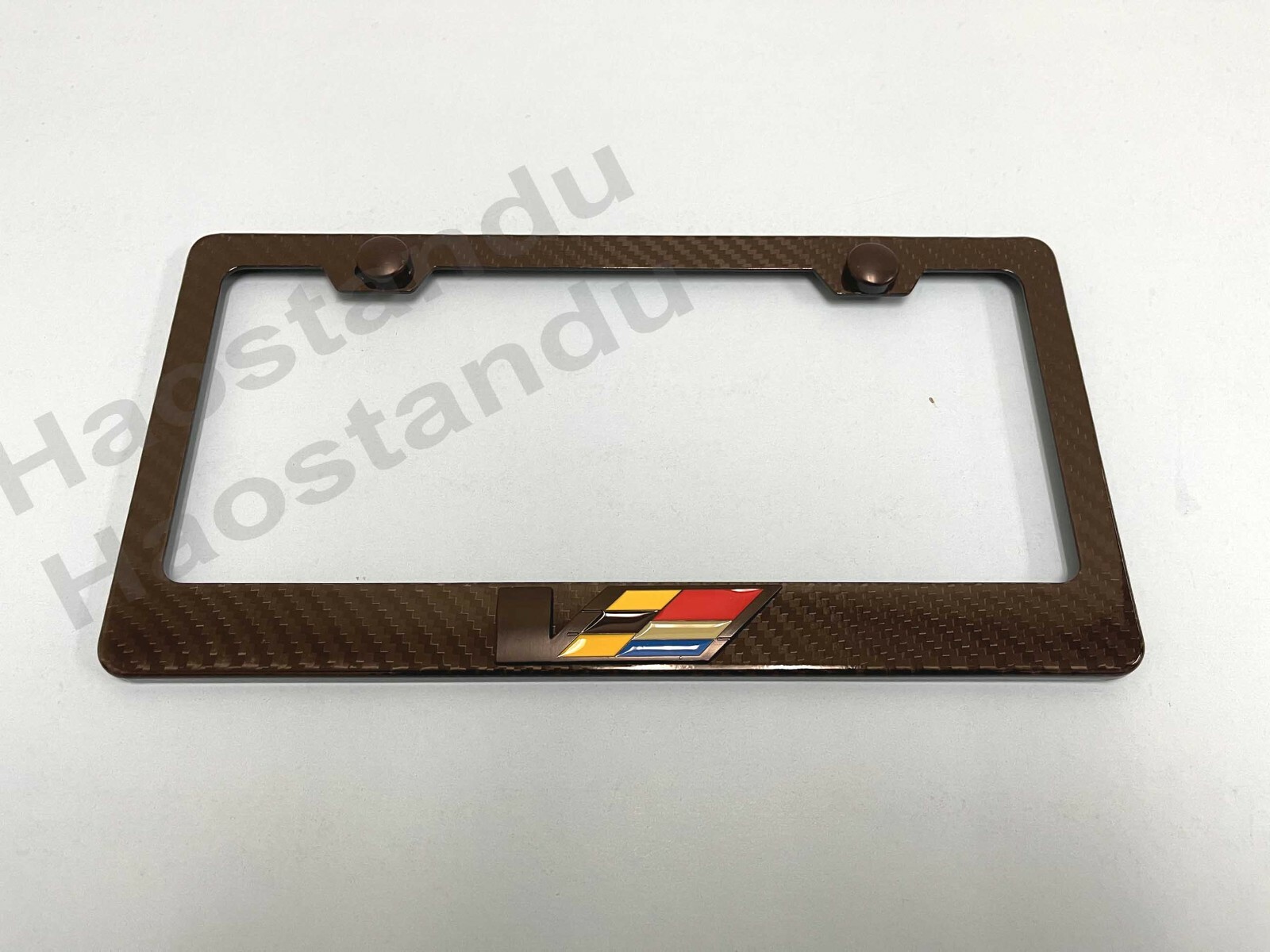 1(B) V-Series LOGO 3D Emblem Real 3K TwillWeave CARBON FIBER License Plate Frame