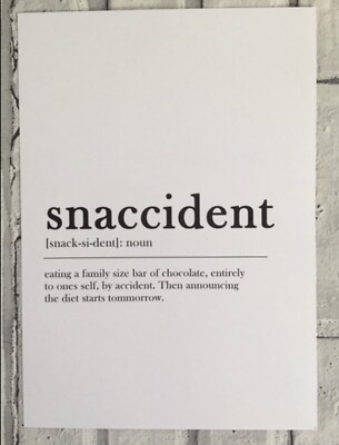 Snaccident DIN A4 Größe Definition Druck Poster Kaufen Sie 3 Drucke und erhalten Sie 4. Druck kostenlos
