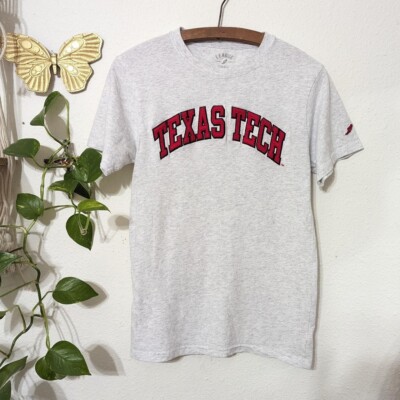 Texas Tech Embroidered Light Wash Gray T-shirt Mens Size Small
