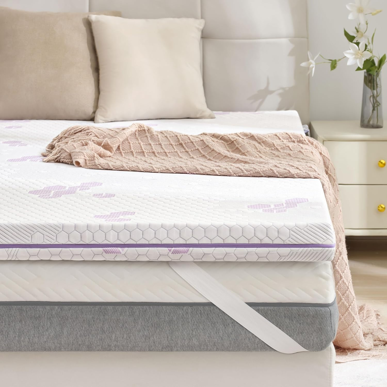 3 Inch Memory Foam Mattress Topper Twin Size, Soft Mattress Pad for Back Pain Re