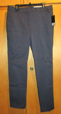 LIZ CLAIBORNE Size 10 Classic Career Emma Ankle Length Pants Navy Blue NWT