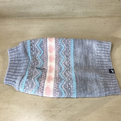 Hotel Doggy XS Dog Puppy Sweater Gray Light Blue Pink
