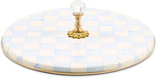 MACKENZIE-CHILDS Cheese Course, 14.5 Inches, Light-Blue-and-White Sky Check