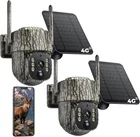 4G LTE Cellular Trail Camera with Solar Panel 2.5K Smart Game Cam Auto Tracking