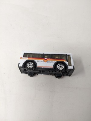 Metro Shuttle MBTA White Die Cast Bus Toy Vehicle Miniature Model Kids Play
