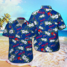 Buffalo Bills Authentic Tropical Short Sleeve Button Up Hawaiian Shirt2