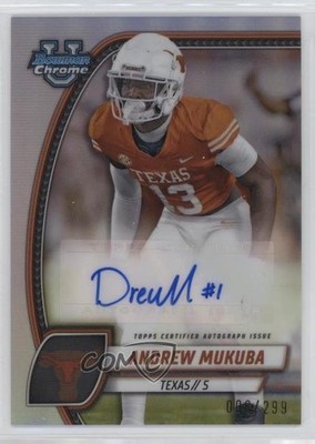2024 Bowman U Chrome Prospect Refractor 6/299 Andrew Mukuba #PA-AMU Auto 13c5