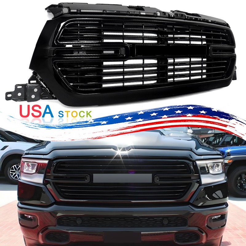 Fits Dodge Ram 1500 2019-2024 Front Bumper Grille Upper Grill Diamond Black #PXJ