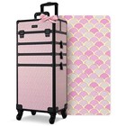 Byootique Large Rolling Makeup Case on Wheels 4in1 Cosmetology Art Deco Bloom — photo 1