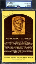 Sam Rice PSA DNA Coa Signed Gold Hall of Fame Plaque Postcard Autograph